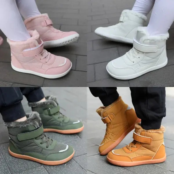 Kids Wide Toe Barefoot Snow Boots – Minimalist Winter Sneakers for Boys & Girls Warm Toddler Boots