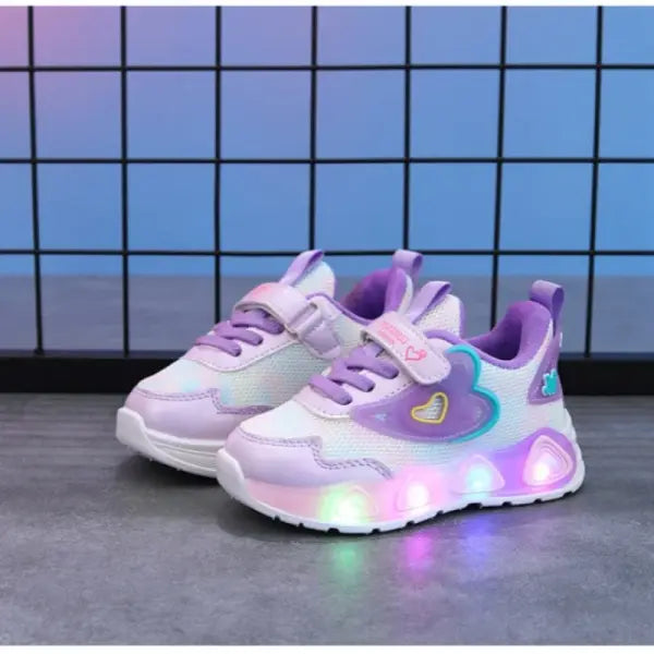 Girls Casual Shoes Mesh LED Light Pink Size 21-35