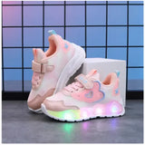 Girls Casual Shoes Mesh LED Light Pink Size 21-35
