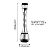 Kitchen Stainless Steel Faucet Sprinkler Water-saving Device Lengthening Rotating Splash Proof Sprinkler Spray Extender