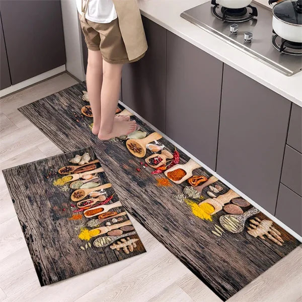 Kitchen Wood Grain Floor Mats - Non-Slip Absorbent Carpet for Bedroom & Living Room - GZN non-slip13 / 1PC50X160CM