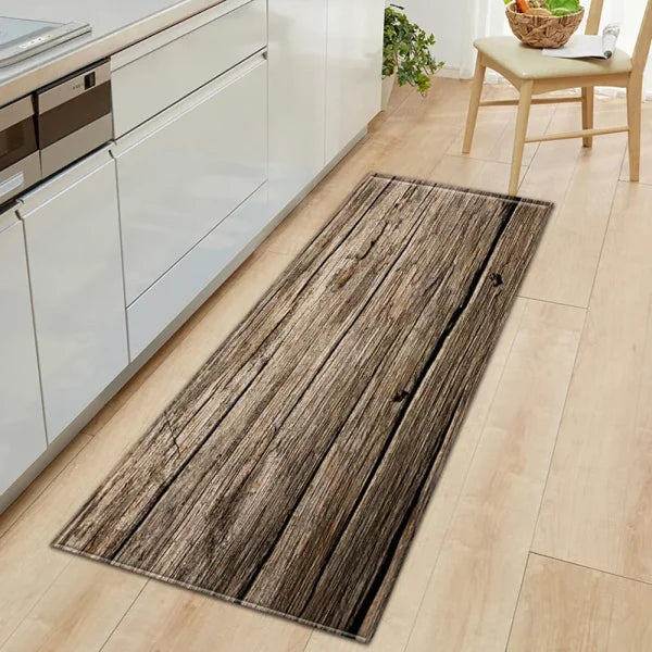 Kitchen Wood Grain Floor Mats - Non-Slip Absorbent Carpet for Bedroom & Living Room - GZN non-slip15 / 1PC50X160CM