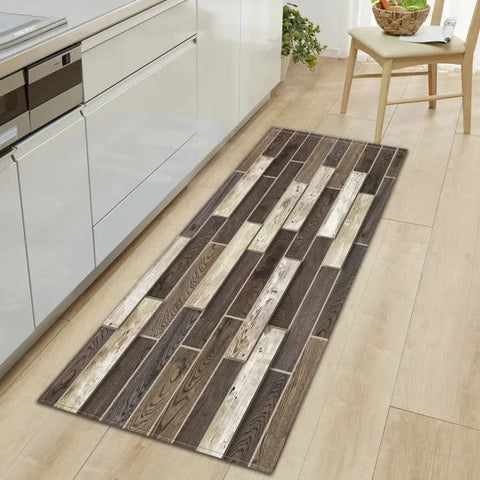 Kitchen Wood Grain Floor Mats - Non-Slip Absorbent Carpet for Bedroom & Living Room - GZN non-slip30 / 1PC40X120CM