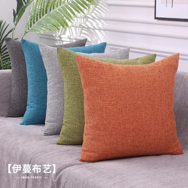 Kitinjoy Cotton Linen Cushion Covers - Decorative Sofa Pillow Cases