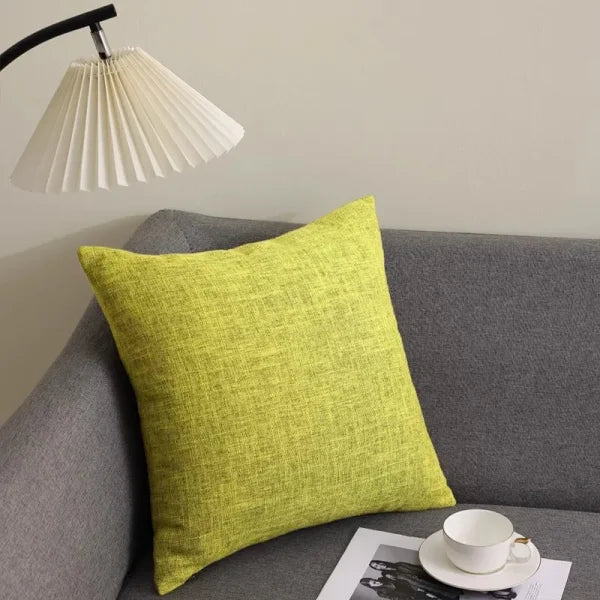 Kitinjoy Cotton Linen Cushion Covers - Decorative Sofa Pillow Cases - Light green-1pcs / 20x28inch(50x70cm) / CHINA