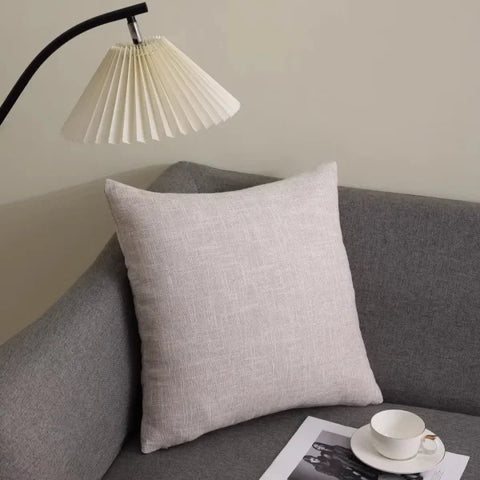 Kitinjoy Cotton Linen Cushion Covers - Decorative Sofa Pillow Cases - White-1pcs / 26x26inch(66x66cm) / CHINA