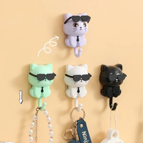 Kitten Hooks Cartoon Cat Decorative Storage Rack for Towels and Keys