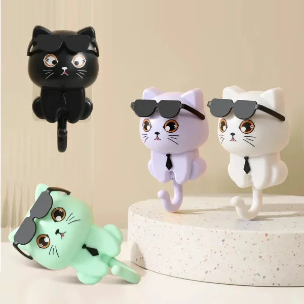 Kitten Hooks Cartoon Cat Decorative Storage Rack for Towels and Keys