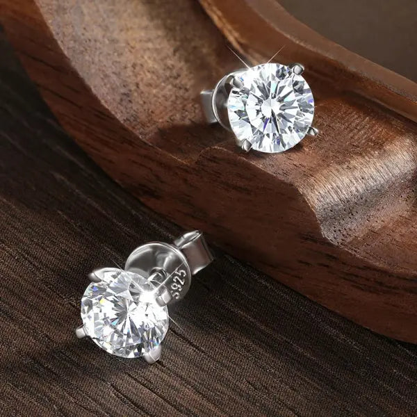 Moissanite Stud Earrings for Women and Men (S925 Sterling Silver) VVS1 GRA Certified