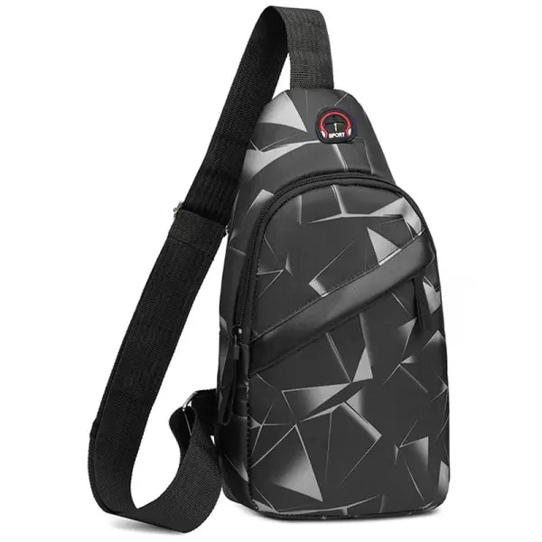 Korean Fashion Camouflage Chest Bag and Oxford Nylon Crossbody Bag - black