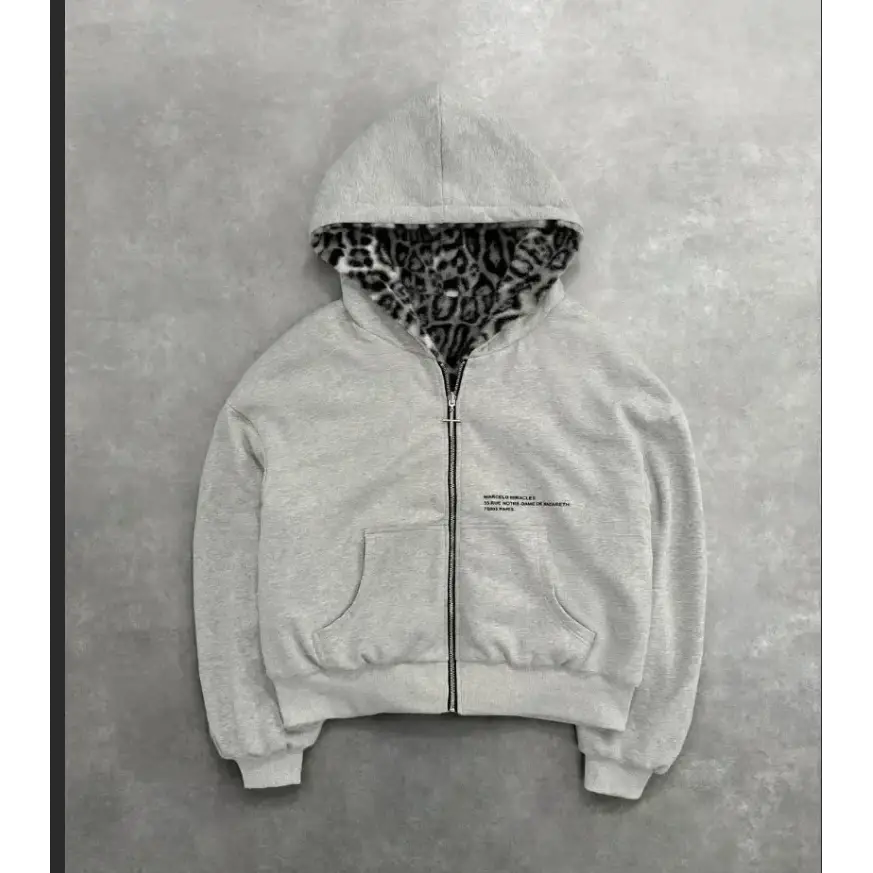 Korean Fashion Simple Gray Double-Sided Oversized Zipper Hoodie Women’s Y2K New Harajuku Gothic Casual Joker Couple