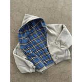 Korean Fashion Simple Gray Double-Sided Oversized Zipper Hoodie Women’s Y2K New Harajuku Gothic Casual Joker Couple