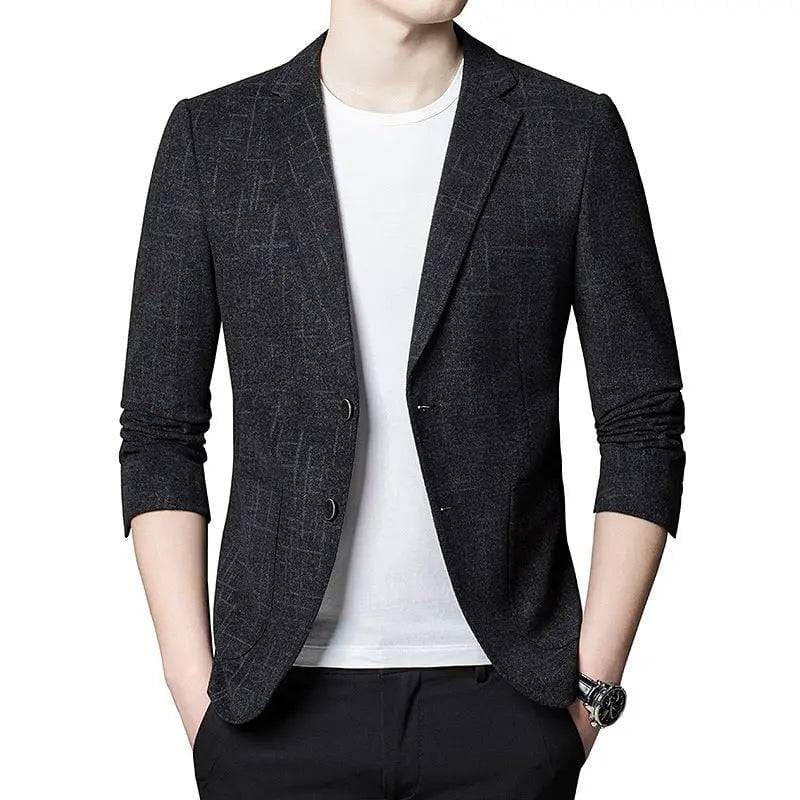 Korean Men’s Casual Suit | Stylish & Comfortable Men’s Attire - Black / 2XL