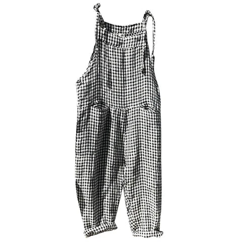 Korean Style Striped Overalls – Women’s Loose Fit Summer Jumpsuit