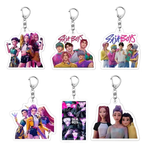 Kpop Demon Hunter Birthday Key Chain Fans Bag Keyring Demon Huntrix Kpop Keychain Gifts for Party Guests Kpop Warriors