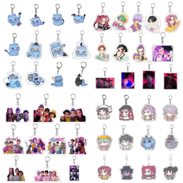 Kpop Demon Hunter Birthday Key Chain Fans Bag Keyring Demon Huntrix Kpop Keychain Gifts for Party Guests Kpop Warriors