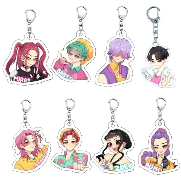 Kpop Demon Hunter Birthday Key Chain Fans Bag Keyring Demon Huntrix Kpop Keychain Gifts for Party Guests Kpop Warriors