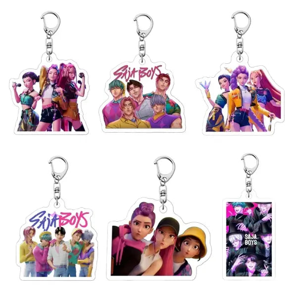 Kpop Demon Hunter Birthday Key Chain Fans Bag Keyring Demon Huntrix Kpop Keychain Gifts for Party Guests Kpop Warriors