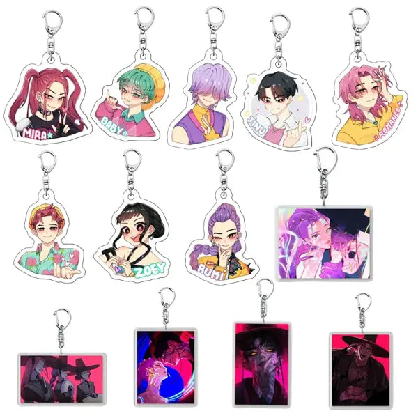 Kpop Demon Hunter Birthday Key Chain Fans Bag Keyring Demon Huntrix Kpop Keychain Gifts for Party Guests Kpop Warriors