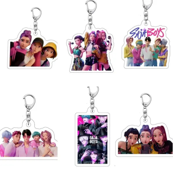 Kpop Demon Hunter Birthday Key Chain Fans Bag Keyring Demon Huntrix Kpop Keychain Gifts for Party Guests Kpop Warriors