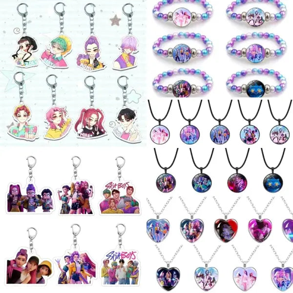 Kpop Demon Hunter Birthday Key Chain Fans Bag Keyring Demon Huntrix Kpop Keychain Gifts for Party Guests Kpop Warriors