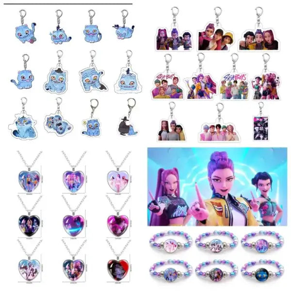 Kpop Demon Hunter Birthday Key Chain Fans Bag Keyring Demon Huntrix Kpop Keychain Gifts for Party Guests Kpop Warriors