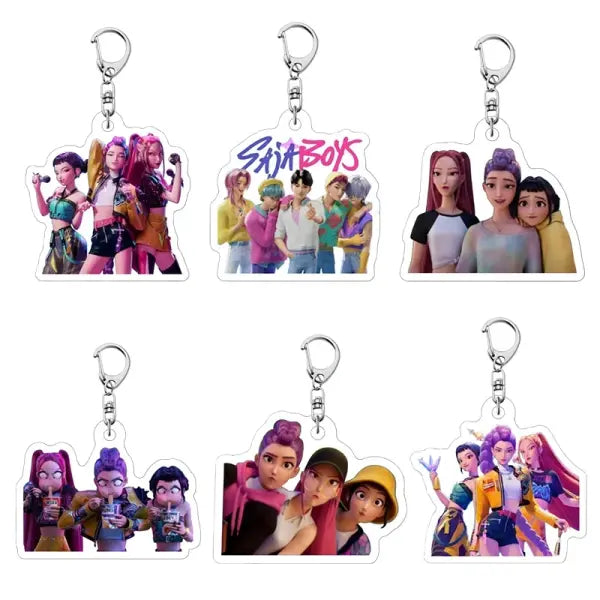 Kpop Demon Hunter Birthday Key Chain Fans Bag Keyring Demon Huntrix Kpop Keychain Gifts for Party Guests Kpop Warriors