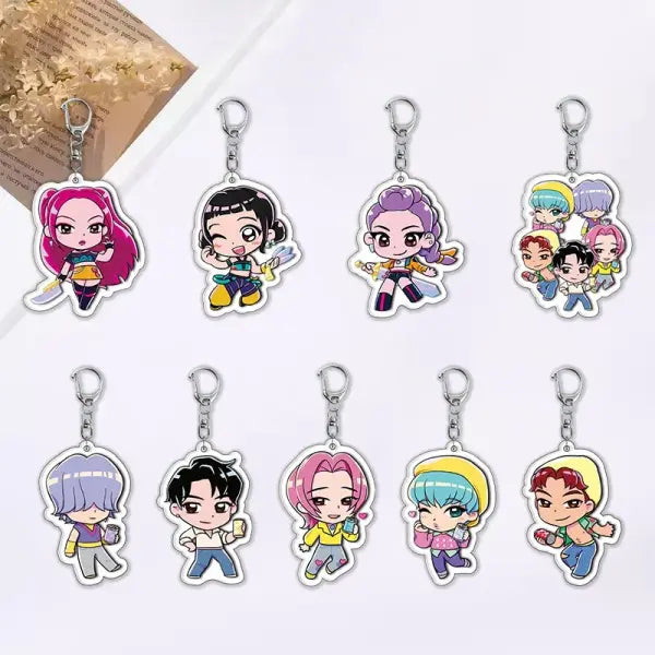 Kpop Demon Hunter Birthday Key Chain Fans Bag Keyring Demon Huntrix Kpop Keychain Gifts for Party Guests Kpop Warriors