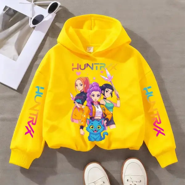 Kpop Demon Hunters Kids Sweatshirt – Cute Autumn Hoodie for Girls Fashionable Girls’ Clothes - Yellow1 / 100