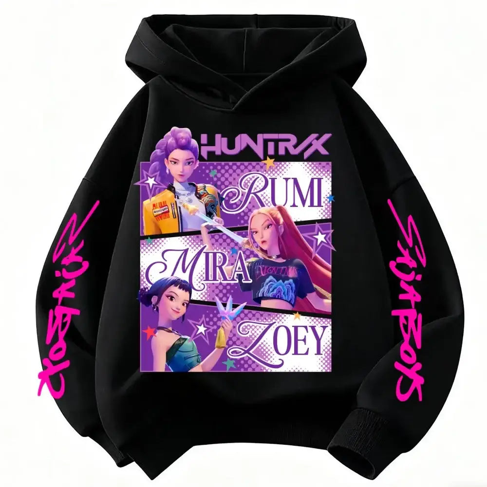 KPop Demon Hunters Huntrix Hoodie Kids Clothes Princess Girls Clothing Fashion Boys Clothes Spring Autumn Sweatshirt