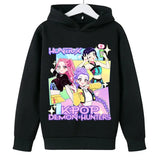 KPop Demon Hunters Huntrix Hoodies Pullover Girls Boy Cartoon Hooded Sweatshirt Girls Fashion Casual Tops Children’s