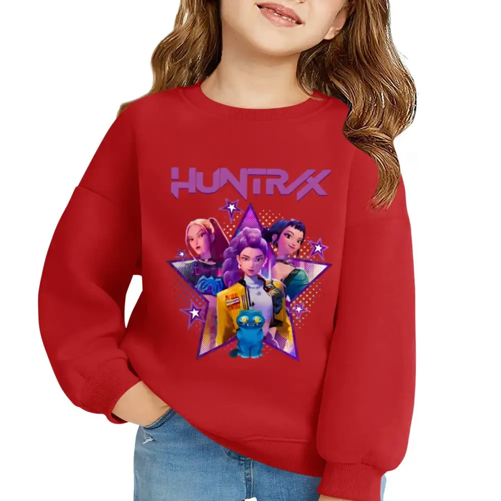 KPop Demon Hunters Huntrix Sweatshirts Kids Clothes Long Sleeve Autumn Pullover Boys Girls Hoodies Children Casual