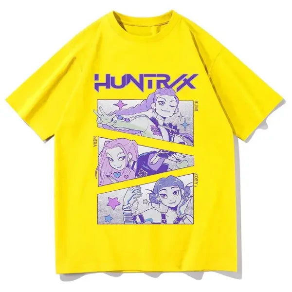 KPop Demon Hunters Huntrix Tees Summer Short Sleeve Tshirts Women Men Clothing Streetwear Unisex Graphic Print T-shirts