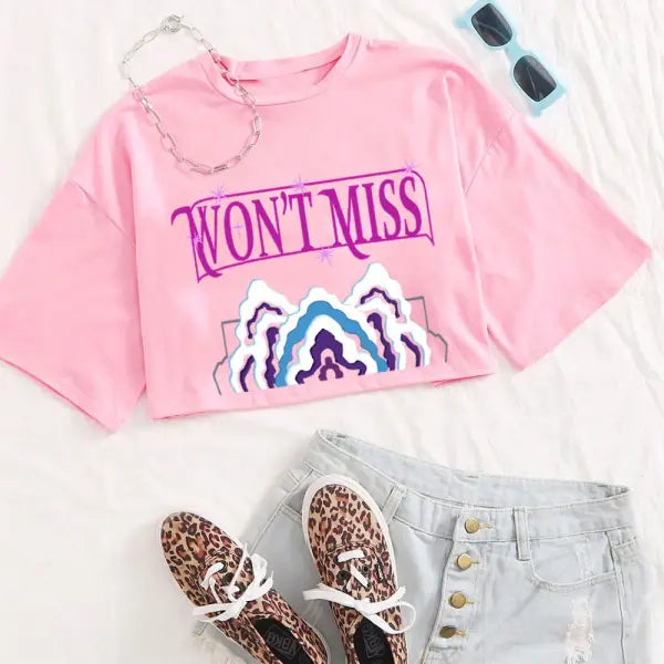 KPop Demon Hunters Mira Crop Tops T-Shirt Women Girls Fashion Demon Hunters Cosplay Shirt for Fans Gift Y2k Tops - Pink