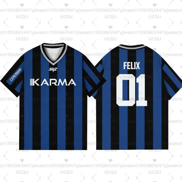 Kpop Stay Karma Album Fans TShirt Felix Bangchan Hyunjin Streetwear Casual Sport Oversize Short Sleeve Men’s Clothing