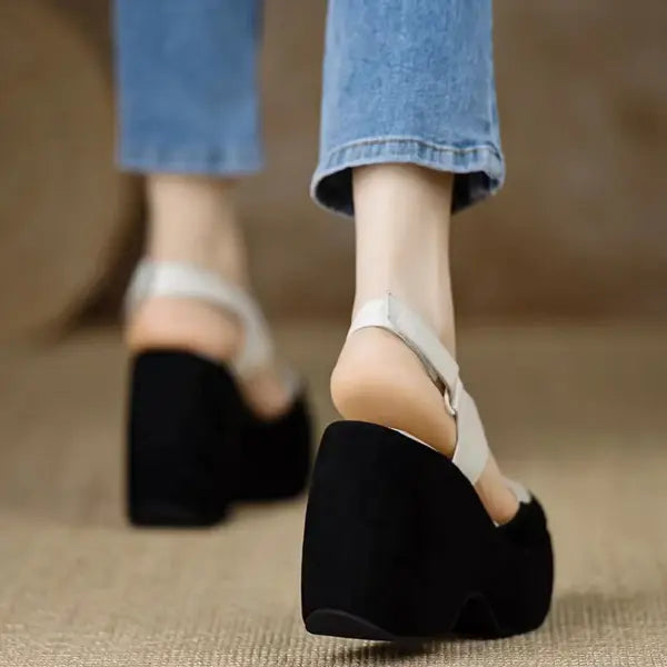 Krazing Pot Cow Leather Superstar High Thick Bottom Summer Shoe Casual Increase Luxury Party Modern Brand Platform