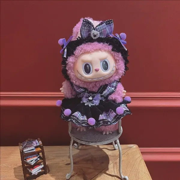 Labubu Clothing Popular New Products Fashion Velcro 17cm Doll Cute Dress Casual Set Skirt Plush Toy Clothing - LBB-7