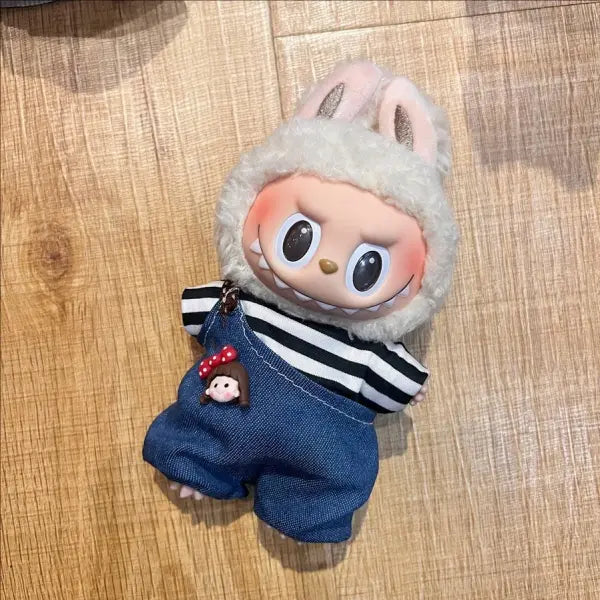 Labubu Clothing Popular New Products Fashion Velcro 17cm Doll Cute Dress Casual Set Skirt Plush Toy Clothing - LBB-8