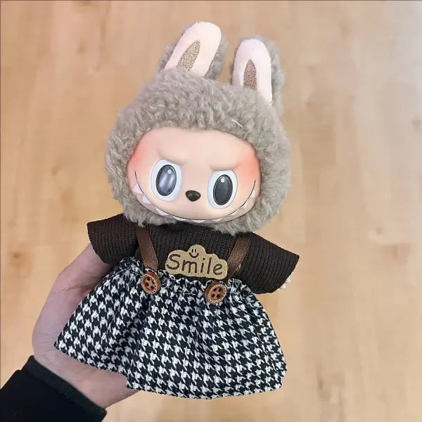 Labubu Clothing Popular New Products Fashion Velcro 17cm Doll Cute Dress Casual Set Skirt Plush Toy Clothing - LBB-9