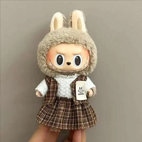 Labubu Clothing Popular New Products Fashion Velcro 17cm Doll Cute Dress Casual Set Skirt Plush Toy Clothing - LBB-62