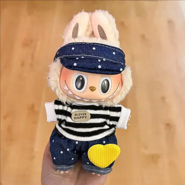 Labubu Clothing Popular New Products Fashion Velcro 17cm Doll Cute Dress Casual Set Skirt Plush Toy Clothing - LBB-3