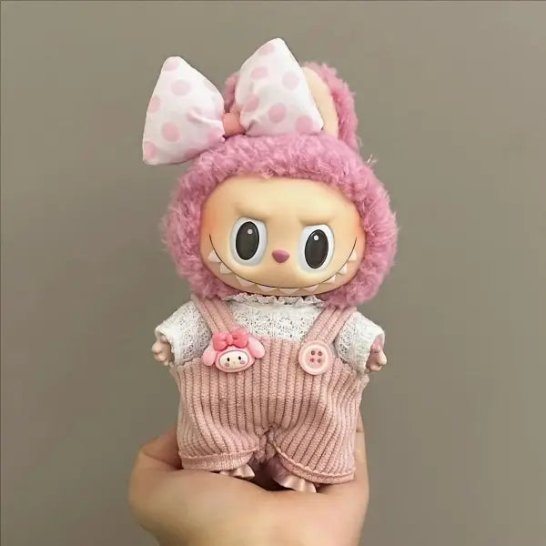 Labubu Clothing Popular New Products Fashion Velcro 17cm Doll Cute Dress Casual Set Skirt Plush Toy Clothing - LBB-61
