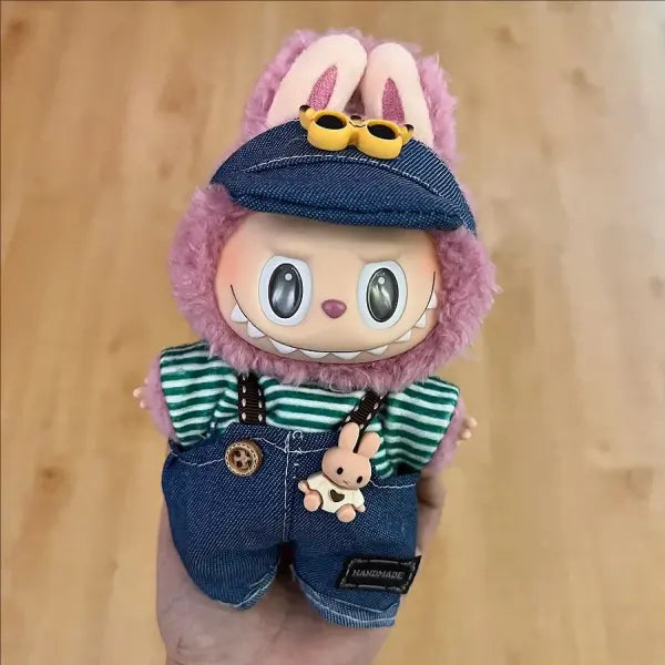 Labubu Clothing Popular New Products Fashion Velcro 17cm Doll Cute Dress Casual Set Skirt Plush Toy Clothing - LBB-2
