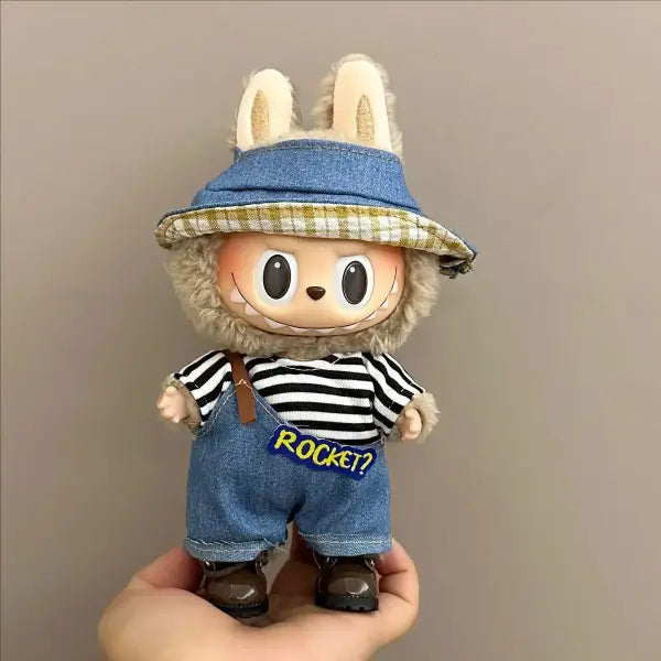 Labubu Clothing Popular New Products Fashion Velcro 17cm Doll Cute Dress Casual Set Skirt Plush Toy Clothing - LBB-63