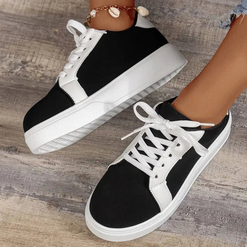 Lace-Up Flats for Women Stylish Walking Shoes and Retro Sneakers - Himpall