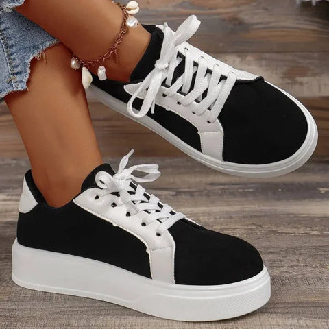 Lace-Up Flats for Women Stylish Walking Shoes and Retro Sneakers - Himpall