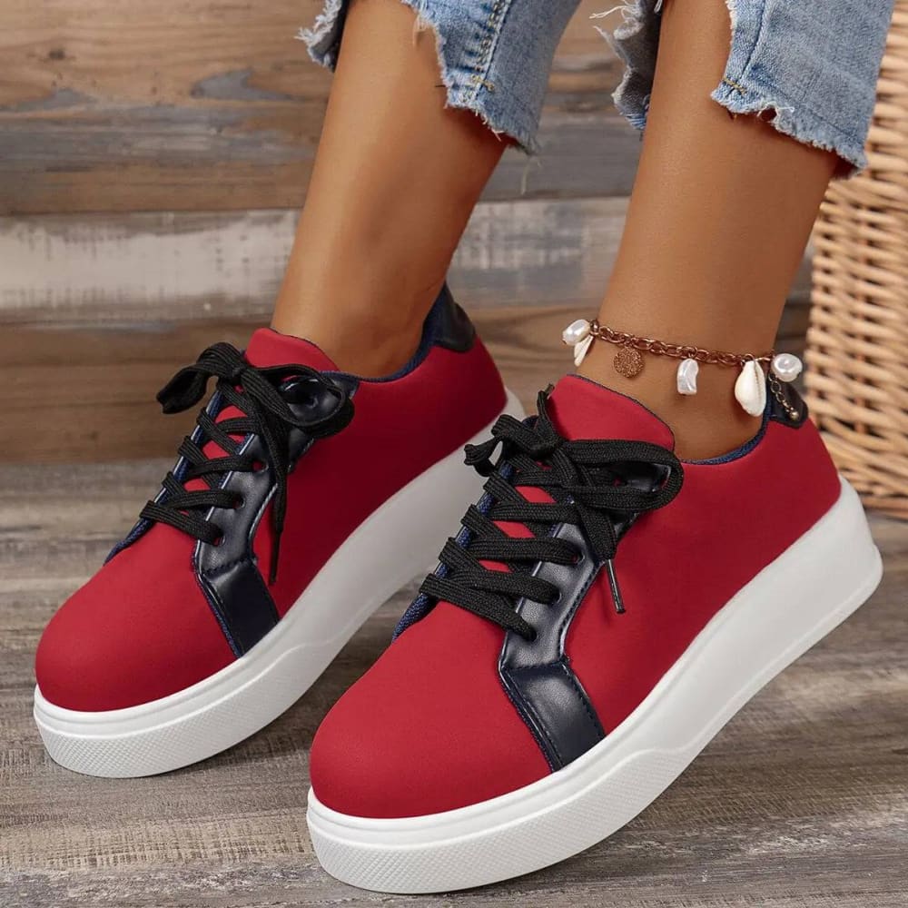 Lace-Up Flats - Versatile Women Walking Shoes & Retro Sneakers