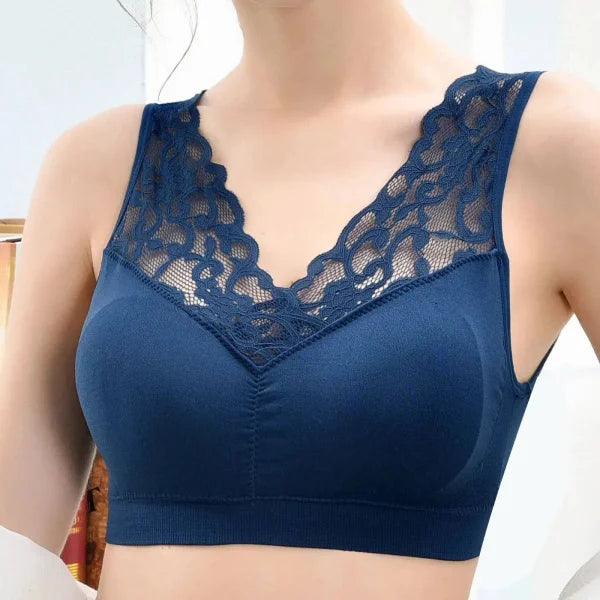 Lace Wireless Push-Up Sports Bra - Comfort & Style for Women