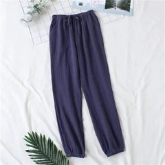 Lady Navy Japanese Pajamas for Spring Autumn Comfort and Style - Himpall