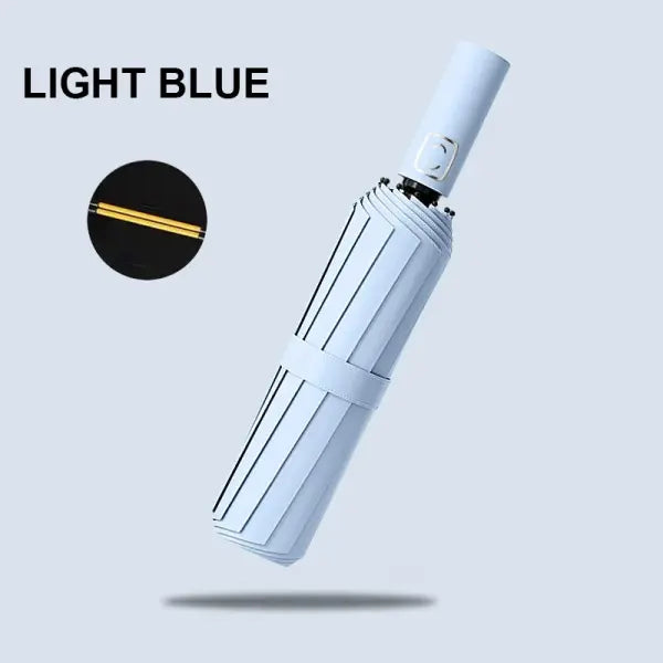 Automatic Umbrella 190T Nylon Fabric UV Protection - Light Blue / 24K / metal-fiber composite